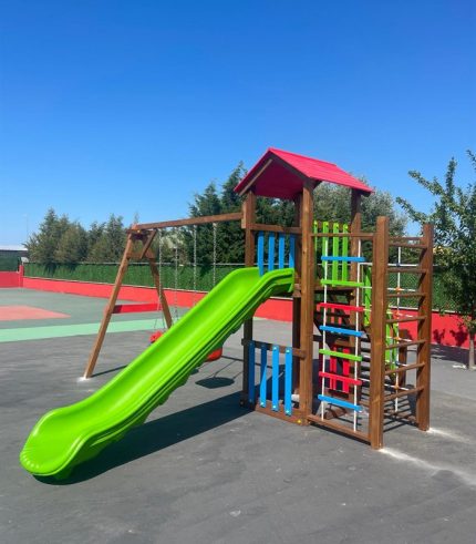 Ahşap Tek Kule Kaydıraklı Oyun Parkı AK1125