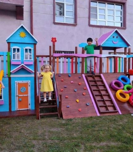 Ahşap Çift Kule Oyun Parkı (Oyun Evli) AK1159