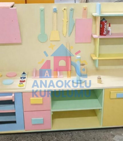 Ahşap Oyun Mutfağı (Pastel Renkli) AK1172